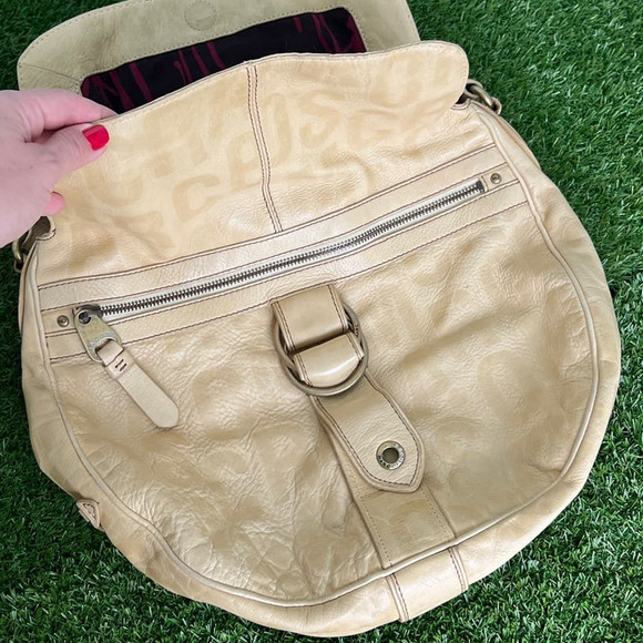 Marc Jacobs Pattern Logo Calf Genuine Leather Tan Large Tote Shoulder Bag - Picture 14 of 17